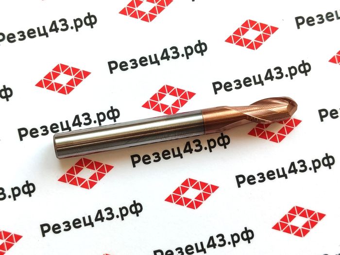 Сферическая фреза R6 D12-D12-100 2Z, сталь (HRC55)