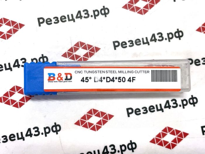 Концевая фреза D4-D4-50mm 4Z, сталь (HRC45)