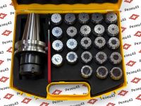 Цанговый патрон BT50 / ISO50 с ключом и набором цанг ER40 в кейсе (BT50-ER40-23PCS)