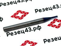 Концевая фреза с закруглённым углом режущей кромки R0.5 D1.5-D4-50 4Z, сталь (HRC65)