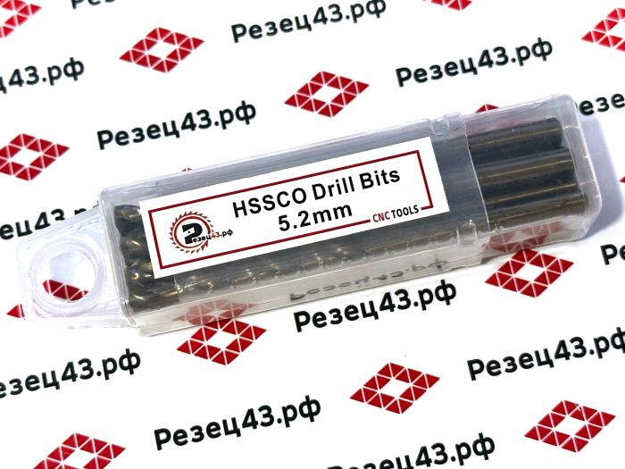 Сверло из быстрорежущей стали 5,2 мм HSS Co M35 (кобальт)
