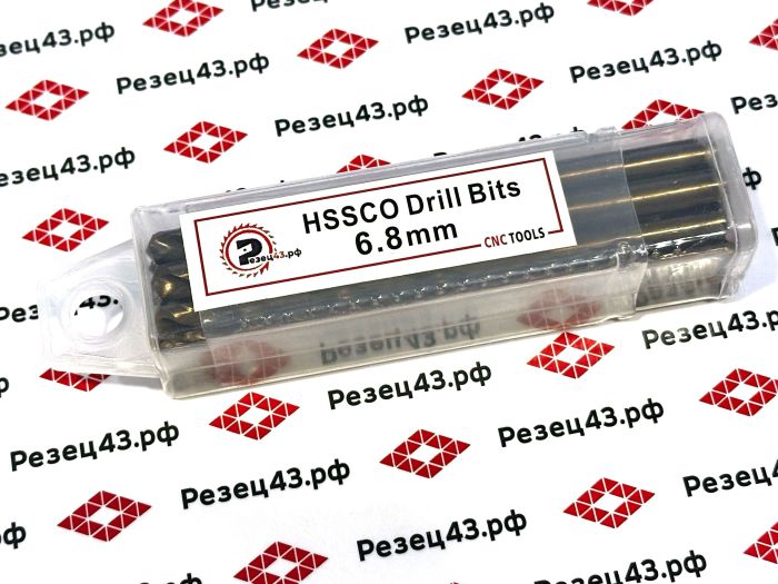 Сверло из быстрорежущей стали 6,8 мм HSS Co M35 (кобальт)