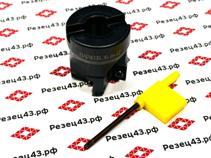 Торцевая насадная фреза 90 градусов, под сменные пластины TAP400R-38-16-4T (HZSK)