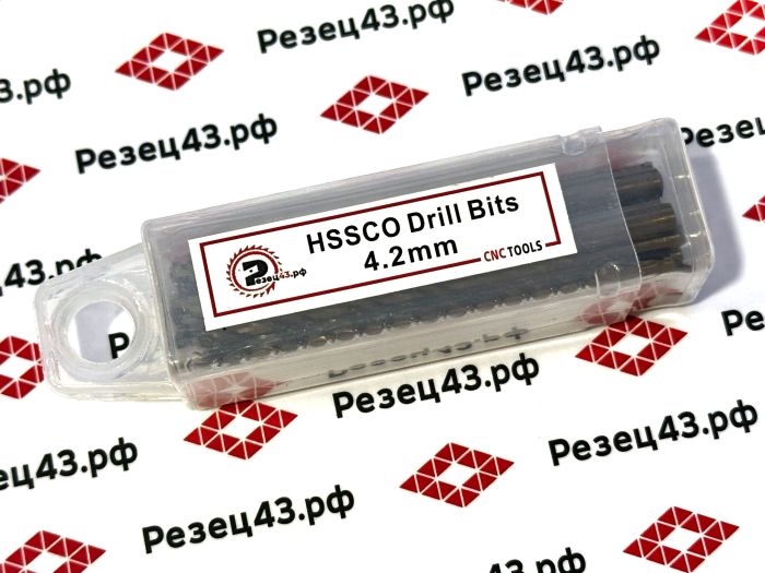 Сверло из быстрорежущей стали 4,2 мм HSS Co M35 (кобальт)