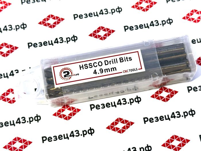 Сверло из быстрорежущей стали 4,9 мм HSS Co M35 (кобальт)