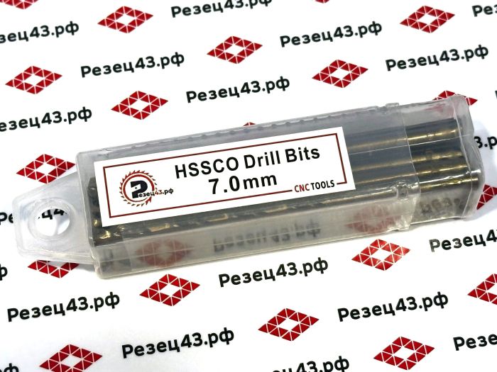 Сверло из быстрорежущей стали 7 мм HSS Co M35 (кобальт)