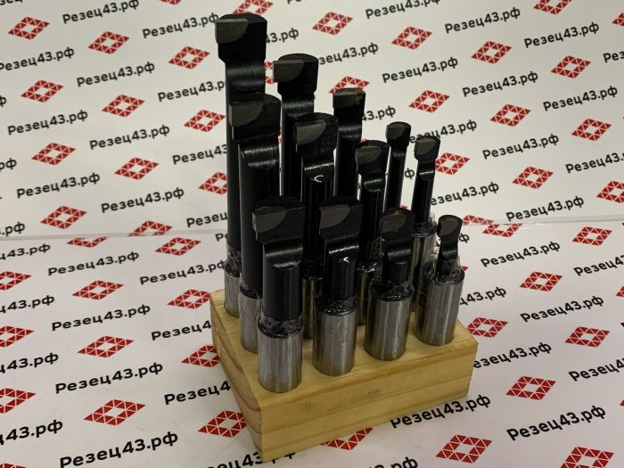 Набор расточных резцов с твердосплавными напайками (вставками, пластинами) 18 мм 12 шт