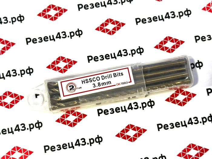 Сверло из быстрорежущей стали 3,8 мм HSS Co M35 (кобальт)