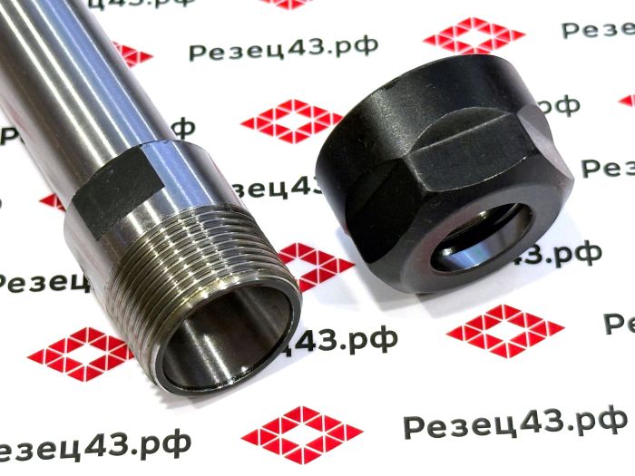 Цанговый патрон с цилиндрическим хвостовиком диаметром 20 мм для цанг ER20 (C20-ER20A-200)(П2)