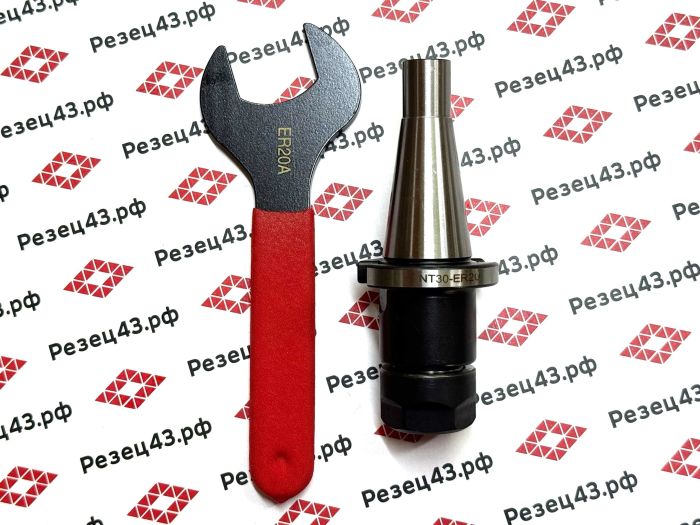 Цанговый патрон NT30 с ключом и набором цанг ER20 в кейсе (NT30-ER20-11PCS)