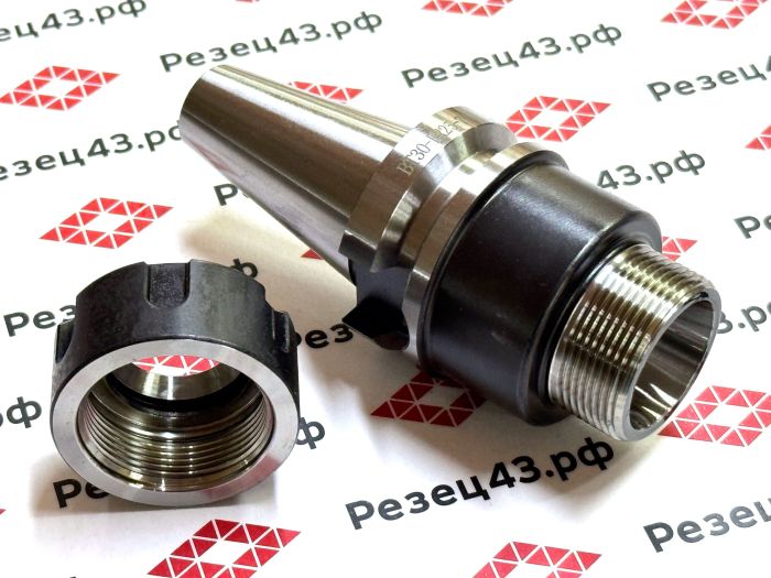 Цанговый патрон BT30 / ISO30 с ключом и набором цанг ER25 в кейсе (BT30-ER25-15PCS)