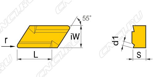 Пластина KNUX160405R-11 RZ6018 для фрез