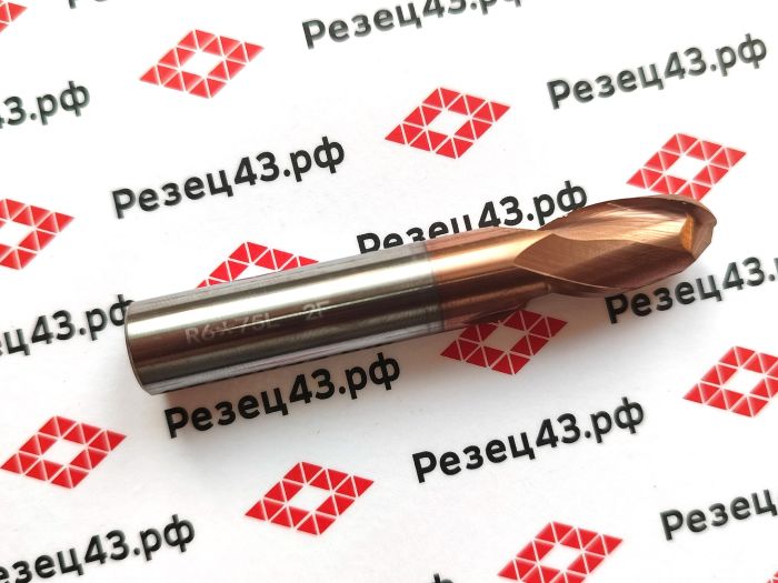Сферическая фреза R6 D12-D12-75 2Z, сталь (HRC55)