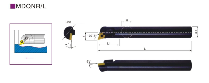 Резец внутреннего точения S32T-MDQNL15