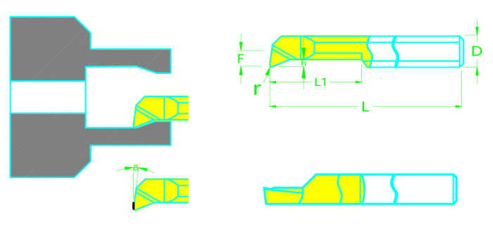 Мини резец MPR5-R0.2-L22