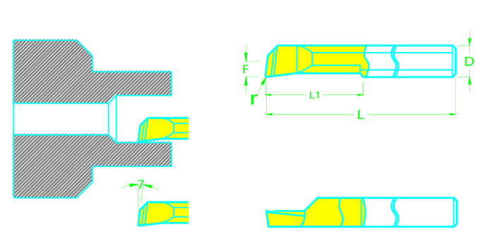 Мини резец MTR6-R0.2-L22
