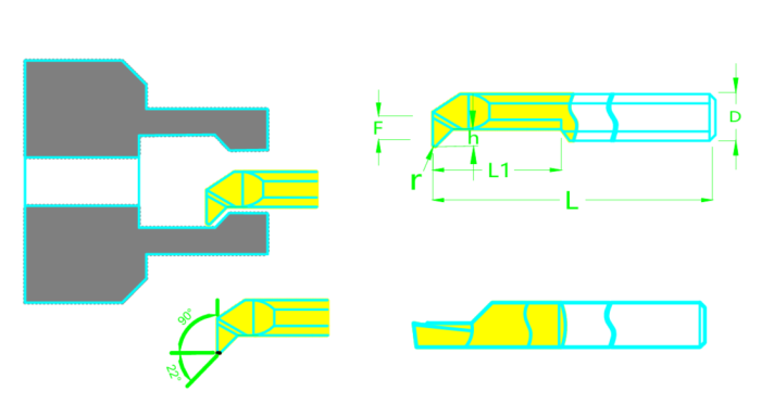 Мини резец MUR4-R0.2-L22
