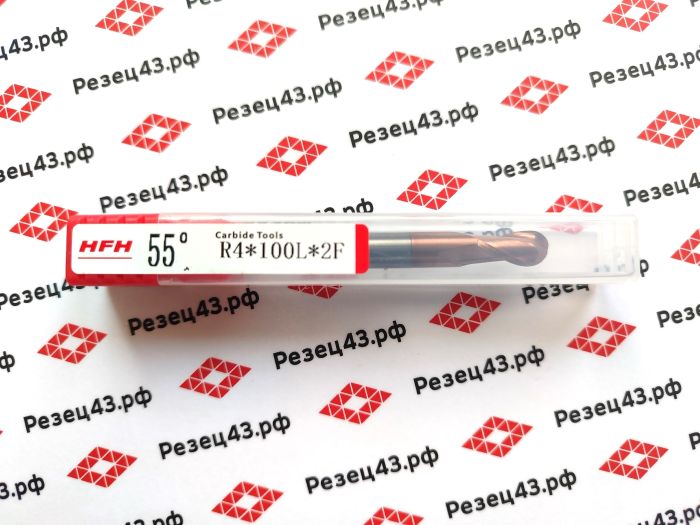 Сферическая фреза R4 D8-D8-100 2Z, сталь (HRC55)
