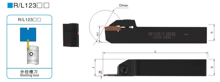 Резец отрезной канавочный RF123G20-2020B