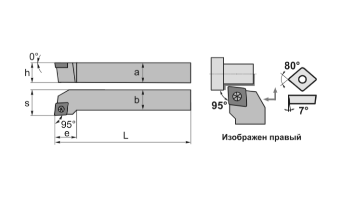 Резец наружного точения SCLCR1212H06